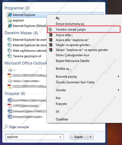 DEP (Veri Yürütme Engellemesi) ile Internet Explorer Daha Güvenli