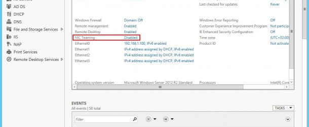 Windows Server 2012 R2’de NIC Teaming Kurulumu