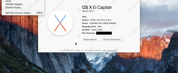 Masaüstü Bilgisayara Mac El Capitan Kurulumu