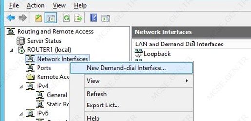 Demand Dial ile Site to Site VPN